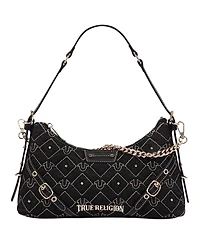 True Religion Studded Denim Chain Shoulder Bag