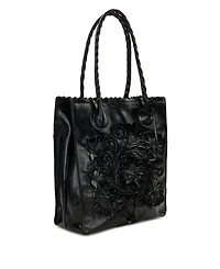 Patricia Nash Cavo Tooled Applique Leather Mini Tote Handbag