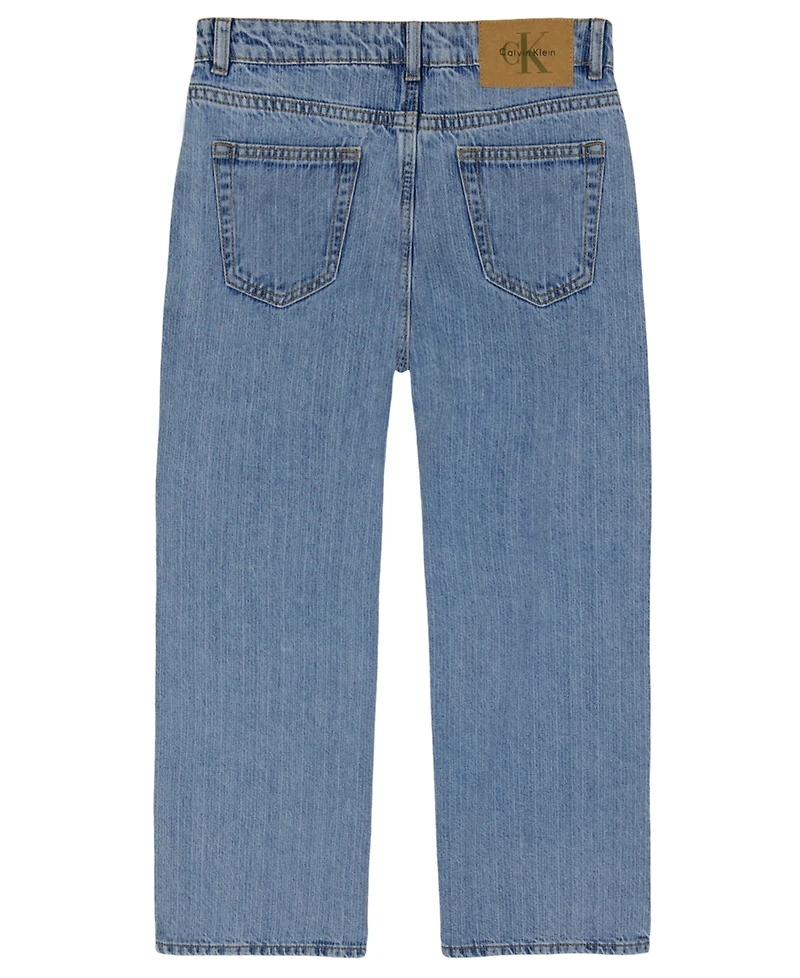 Calvin Klein Girls' 7-16 Wide-Leg Denim Jeans