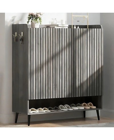 gaomon 3 Door 6 Tier Shoe Storage Cabinet, Wooden Shoe Rack Organizer for Entryway
