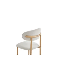 Streamdale Furniture 2 Piece Mid-Century Modern Linen Dining Chair Set