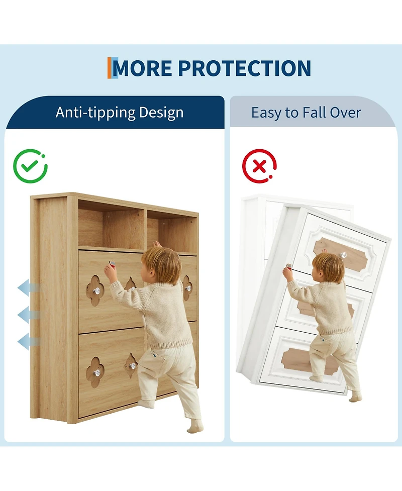 gaomon 4 Flip Freestanding Drawers Shoe Cabinet, Shoe Rack Cabinet for Entryway