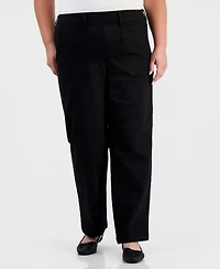Style & Co Plus High-Rise Pull-On Utility Jeans, Macy's Exclusive