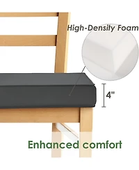 Waterproof Outdoor Chair Cushions Set of 2 - Thick 600D Oxford Foam Seat Pads with Ties for Garden Sofa or Patio, 22"x22"x4"