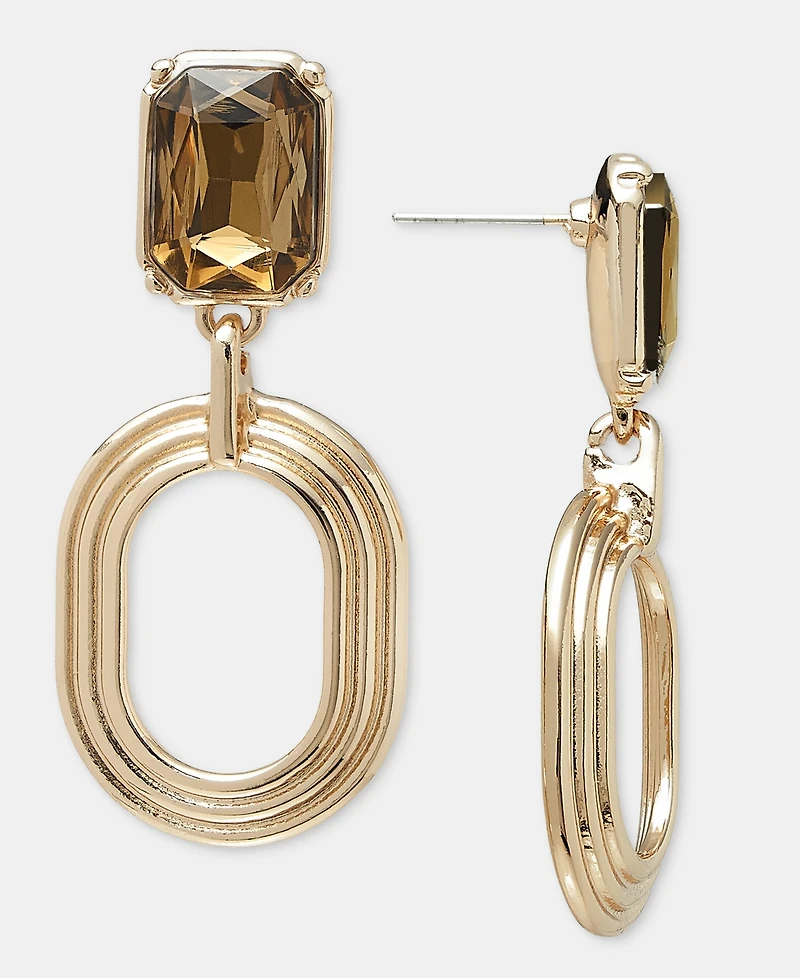 I.n.c. International Concepts Statement Stone Hoop Drop Earrings, Macy's Exclusive