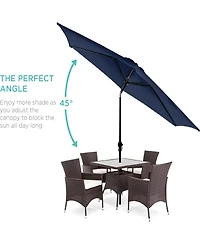 Yiortwo 9 Ft Patio Umbrella with Crank Lift and Push Button Tilt for Outdoor Dining