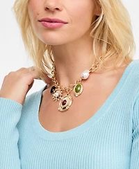 I.n.c. International Concepts Modern Cushioned Stone Statement Necklace, 16-1/2" + 3" extender, Macy's Exclusive