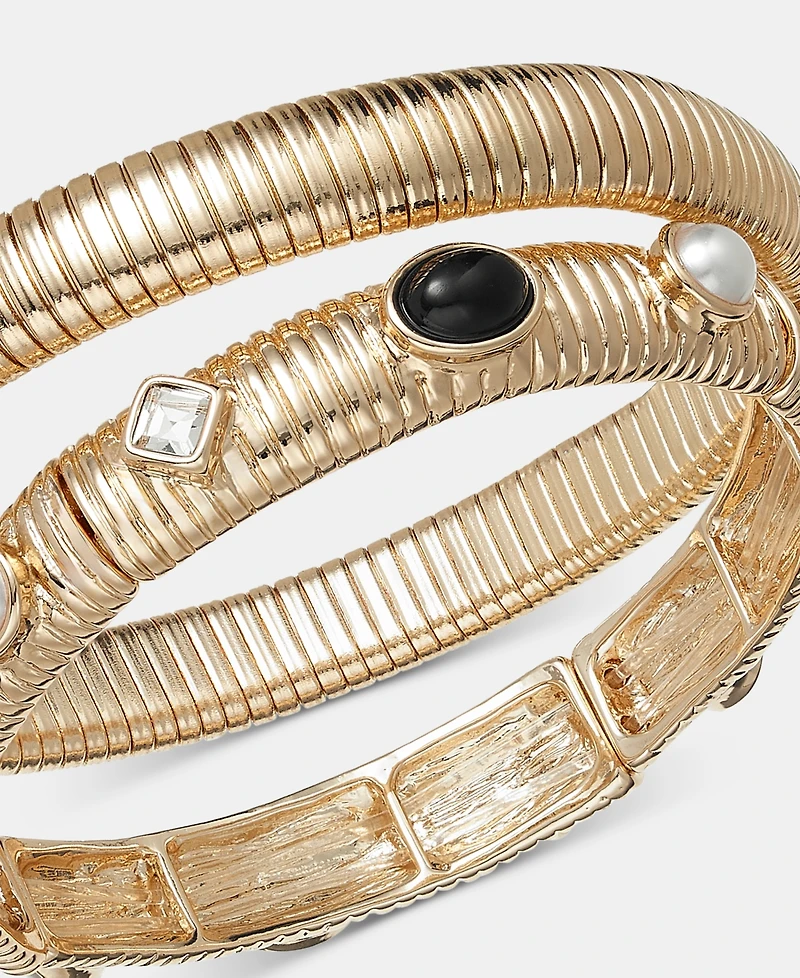 I.n.c. International Concepts Beaded and Solid Bangles, Set of Two, Macy's Exclusive