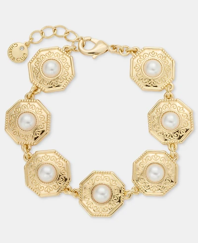 Charter Club Gold-Tone Faux-Pearl Flex Bracelet, Macy's Exclusive