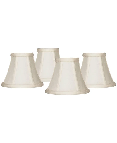 Springcrest Imperial Shade Set of 4 Hardback Bell Lamp Shades Evaline Small 3" Top x 6" Bottom x 5" High Candelabra Clip-On Fitting