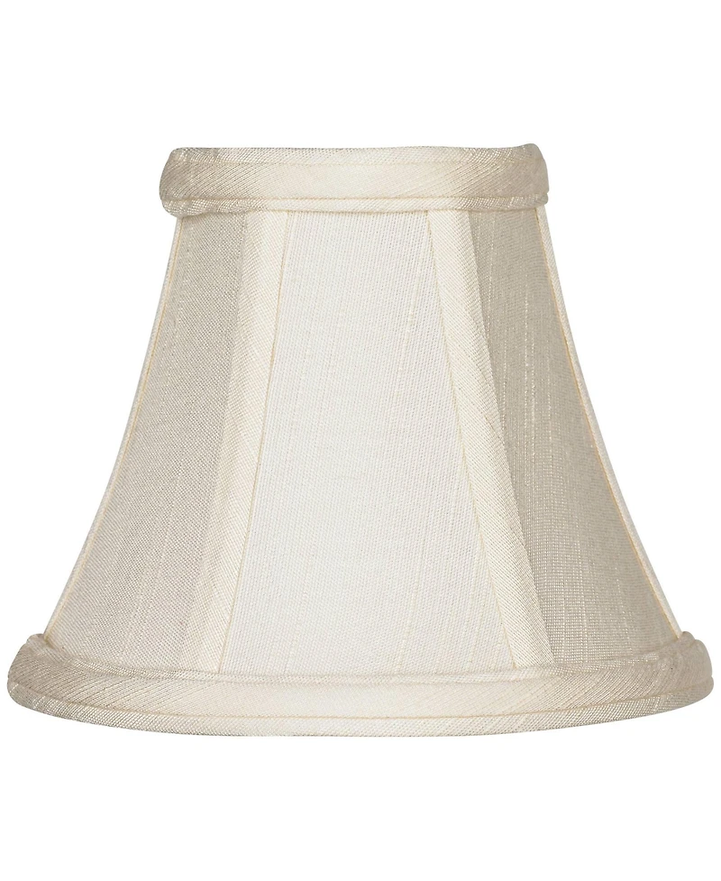 Imperial Shade Set of Hardback Bell Lamp Shades Evaline Cream Small 3" Top x 6" Bottom x 5" High Candelabra Clip-On Fitting