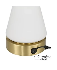Possini Euro Design Possini Euro Rommy 16"H White Glass Battery Powered Accent Table Lamp