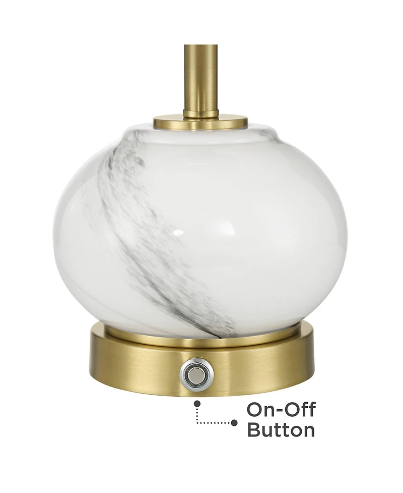 Possini Euro Design Possini Euro Liana 14 3/4"H Gray White Glass Battery Power Accent Lamp
