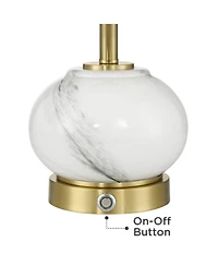 Possini Euro Design Possini Euro Liana 14 3/4"H Gray White Glass Battery Power Accent Lamp