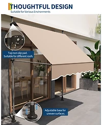 gaomon Outdoor Sunshade Shelter, Manual Patio Retractable Awning