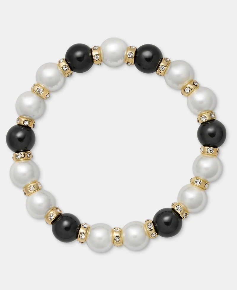 Charter Club Glass and Faux Pearl Stretch Bracelet, Macy's Exclusive