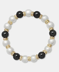 Charter Club Glass and Faux Pearl Stretch Bracelet, Macy's Exclusive