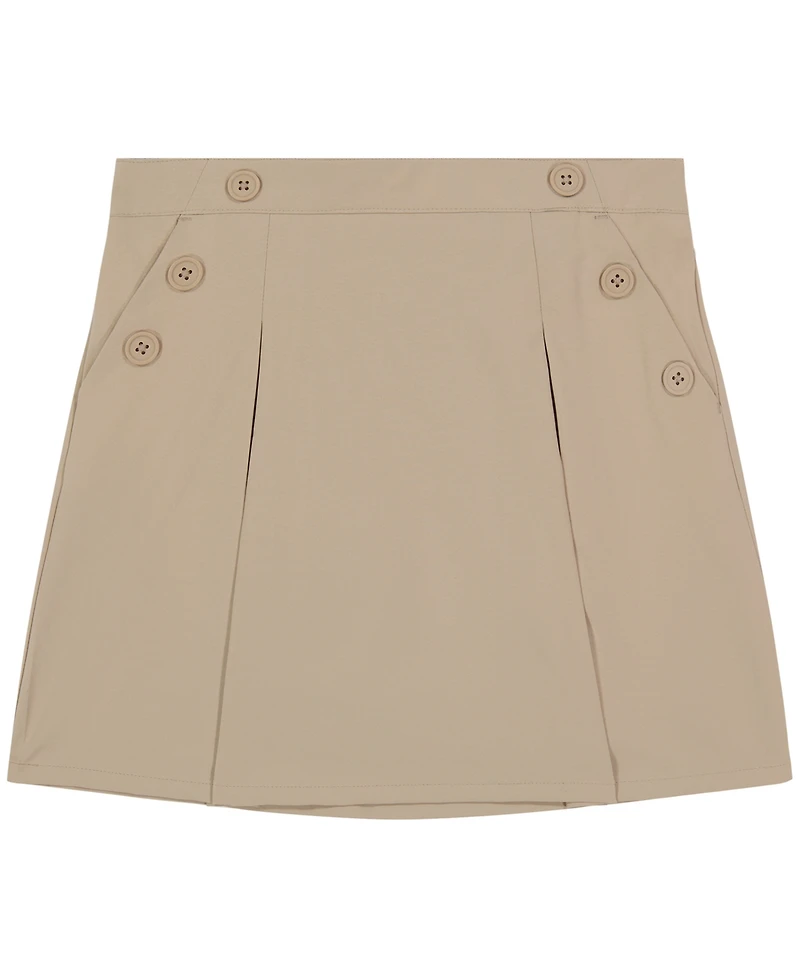 Nautica Big Girls Uniform Button Pockets Elastic Waist Scooter Skorts