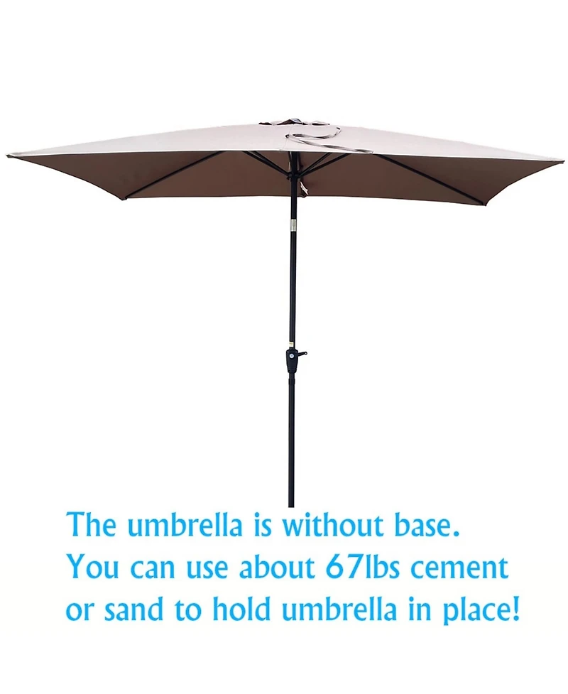 Yiortwo Patio Umbrella with Crank Lift and Push Button Tilt for Outdoor Dining