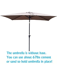 Yiortwo Patio Umbrella with Crank Lift and Push Button Tilt for Outdoor Dining