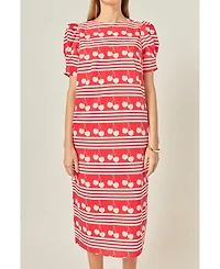 English Factory Women's Cherry Printed Midi Dress