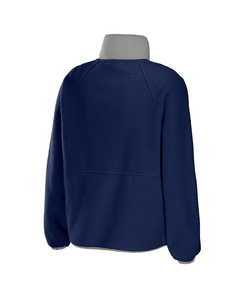 Wear by Erin Andrews Women's Navy Dallas Cowboys Polar Fleece Raglan Full-Snap Jacket