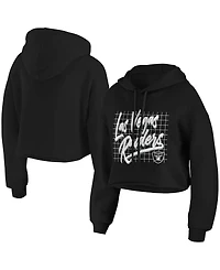 Wear by Erin Andrews Women's Black Las Vegas Raiders Domestic Cropped Pullover Hoodie