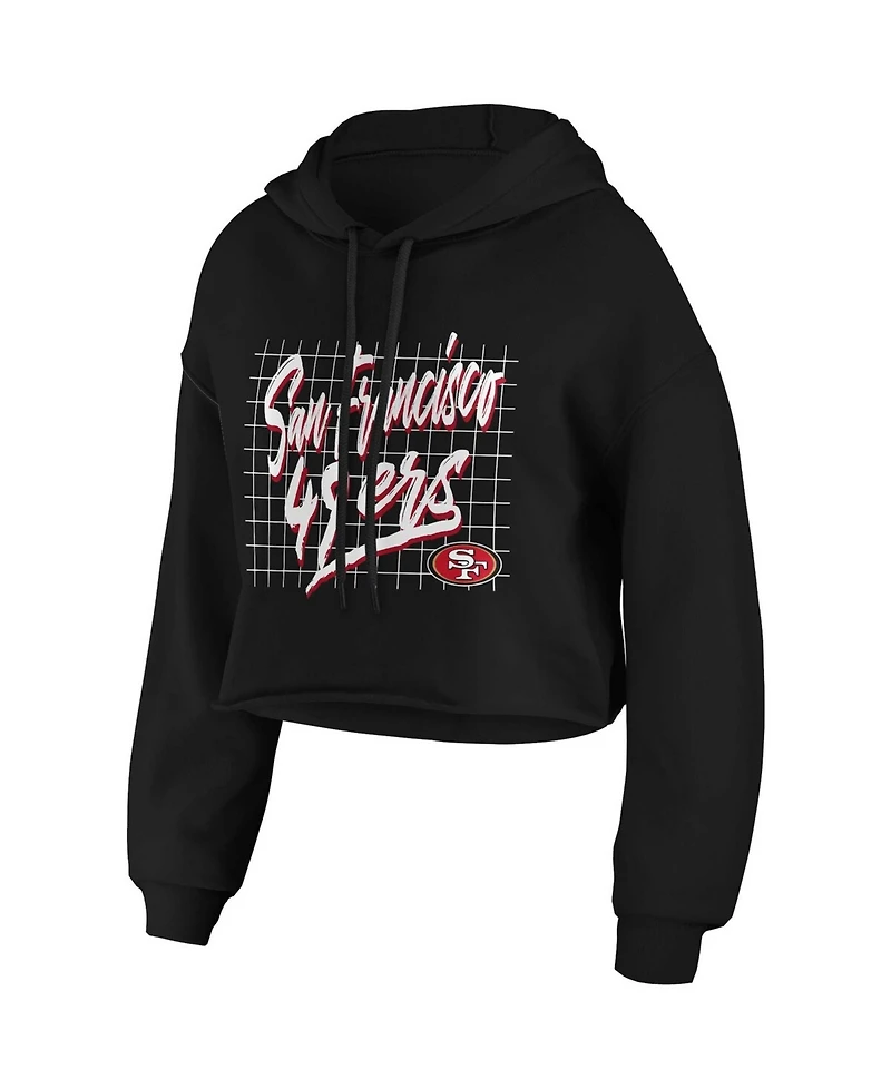 Wear by Erin Andrews Women's Black San Francisco 49ers Domestic Cropped Pullover Hoodie