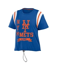 Wear by Erin Andrews Women's Royal New York Mets Cinched Color block T-Shirt