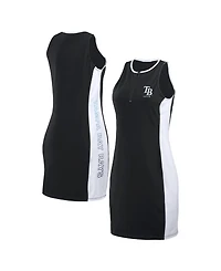 Wear by Erin Andrews Women's Black Tampa Bay Rays Color Block Quarter-Zip Sleeveless Dress