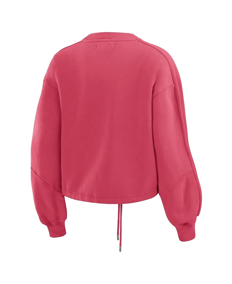 Wear by Erin Andrews Women's 2-Piece Cardinal Arizona Cardinals Washed Fleece Long Sleeve T-Shirt & Shorts Lounge Set