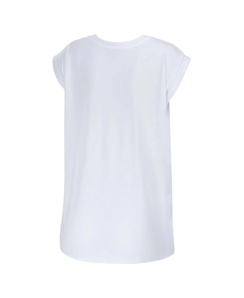 Wear by Erin Andrews Women's White New York Giants Checker Muscle Tank Top
