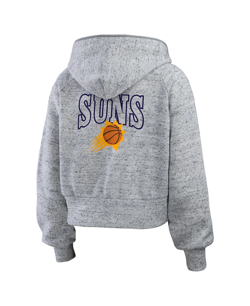 Wear by Erin Andrews Women's Heather Gray Phoenix Suns Speckled Radiator Full-Zip Hoodie