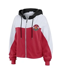Wear by Erin Andrews Women's Cardinal Usc Trojans Color-Block Full-Zip Hoodie