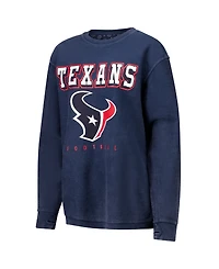 G-iii 4Her by Carl Banks Women's Navy Houston Texans Comfy Cord Pullover Sweatshirt