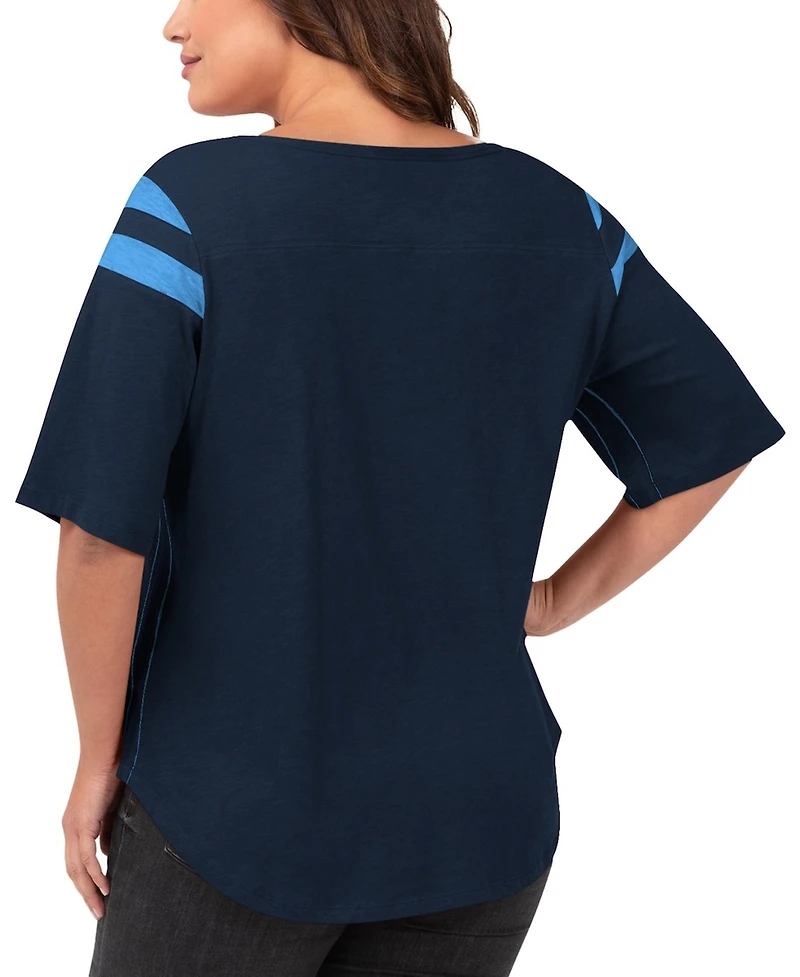 G-iii 4Her by Carl Banks Women's Navy Tennessee Titans Plus Linebacker T-Shirt