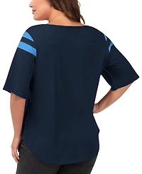 G-iii 4Her by Carl Banks Women's Navy Tennessee Titans Plus Linebacker T-Shirt
