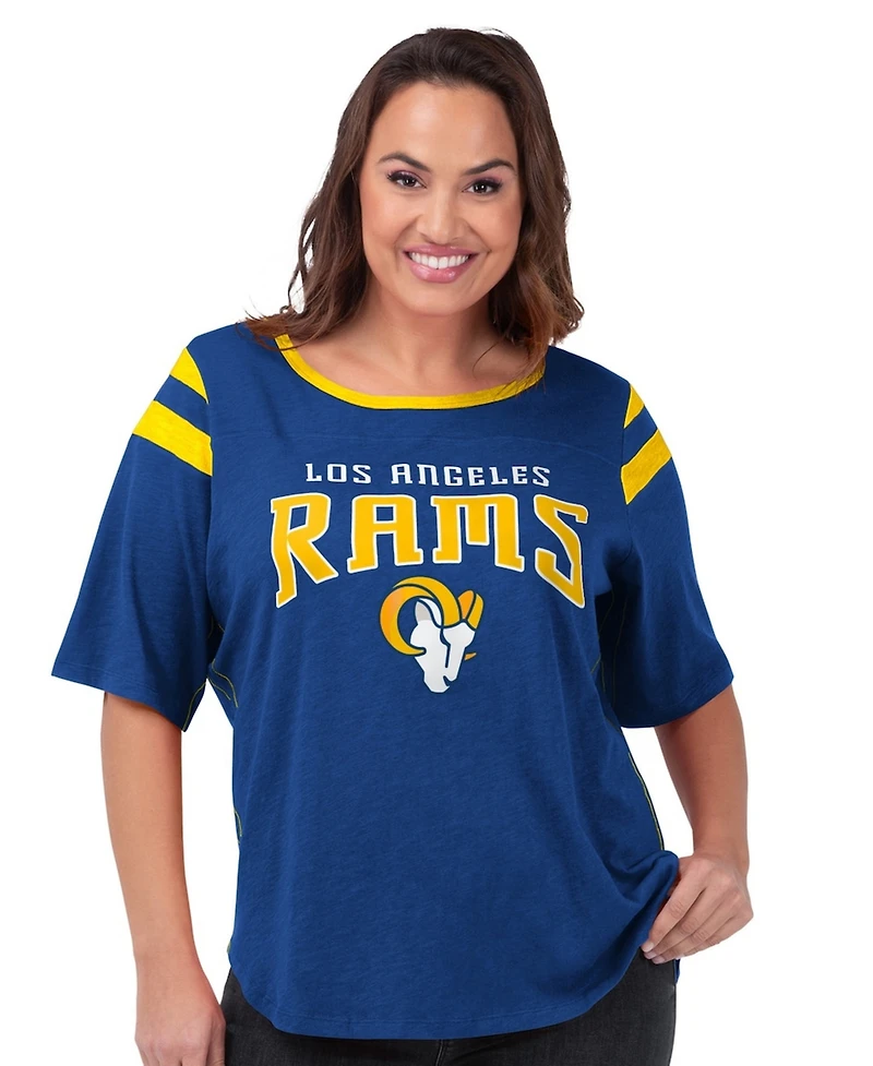 G-iii 4Her by Carl Banks Women's Royal Los Angeles Rams Plus Linebacker T-Shirt