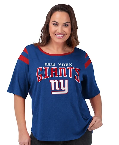 G-iii 4Her by Carl Banks Women's Royal New York Giants Plus Linebacker T-Shirt