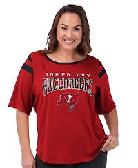 G-iii 4Her by Carl Banks Women's Red Tampa Bay Buccaneers Plus Linebacker T-Shirt