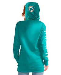 G-iii 4Her by Carl Banks Women's Aqua Miami Dolphins Extra Inning Pullover Hoodie