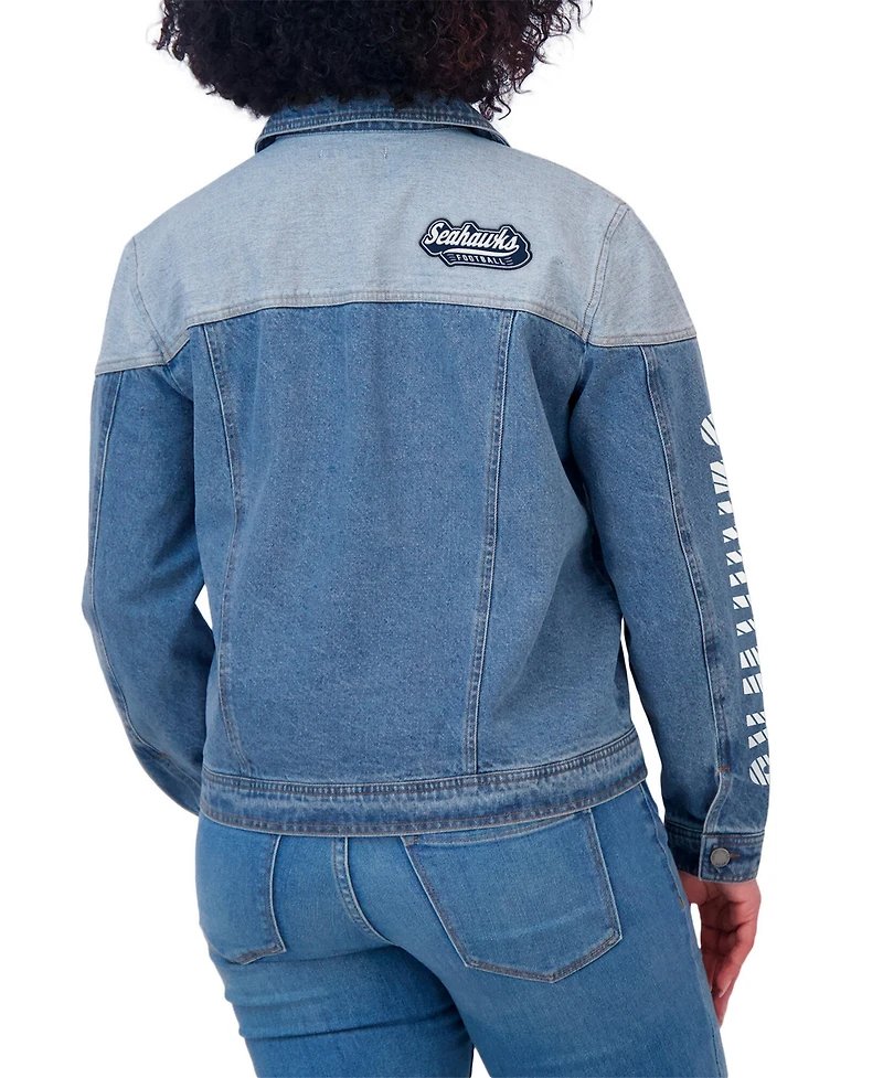 Wear by Erin Andrews Women's Seattle Seahawks Full-Button Denim Jacket