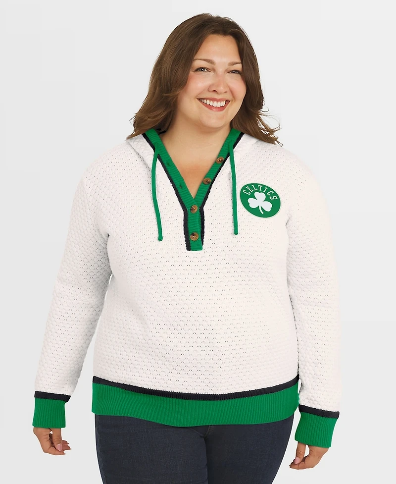 Wear by Erin Andrews Women's Cream Boston Celtics Plus Hoodie