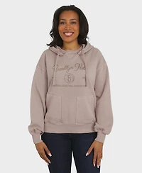 Wear by Erin Andrews Women's Tan Brooklyn Nets Washed Pullover Crewdie