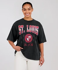 Wear by Erin Andrews Women's Black St. Louis Cardinals Oversized Boyfriend T-Shirt