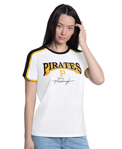 G-iii 4Her by Carl Banks Women's White Pittsburgh Pirates First Lane Fashion T-Shirt