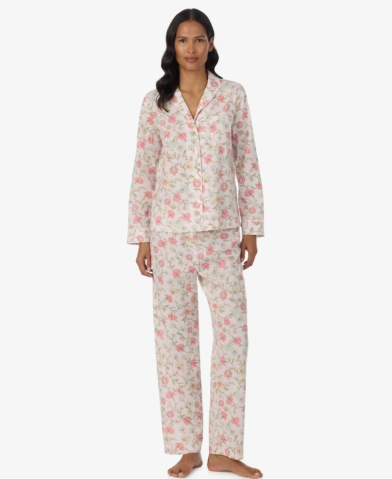 Lauren Ralph Women's Long-Sleeve Top & Drawstring Pants, 2-Piece Set