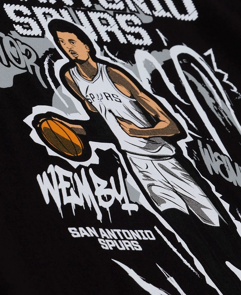 Mitchell & Ness Men's Victor Wembanyama Black San Antonio Spurs Chalked Up T-Shirt