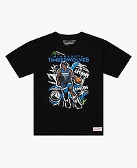 Mitchell & Ness Men's Anthony Edwards Black Minnesota Timberwolves Chalked Up T-Shirt