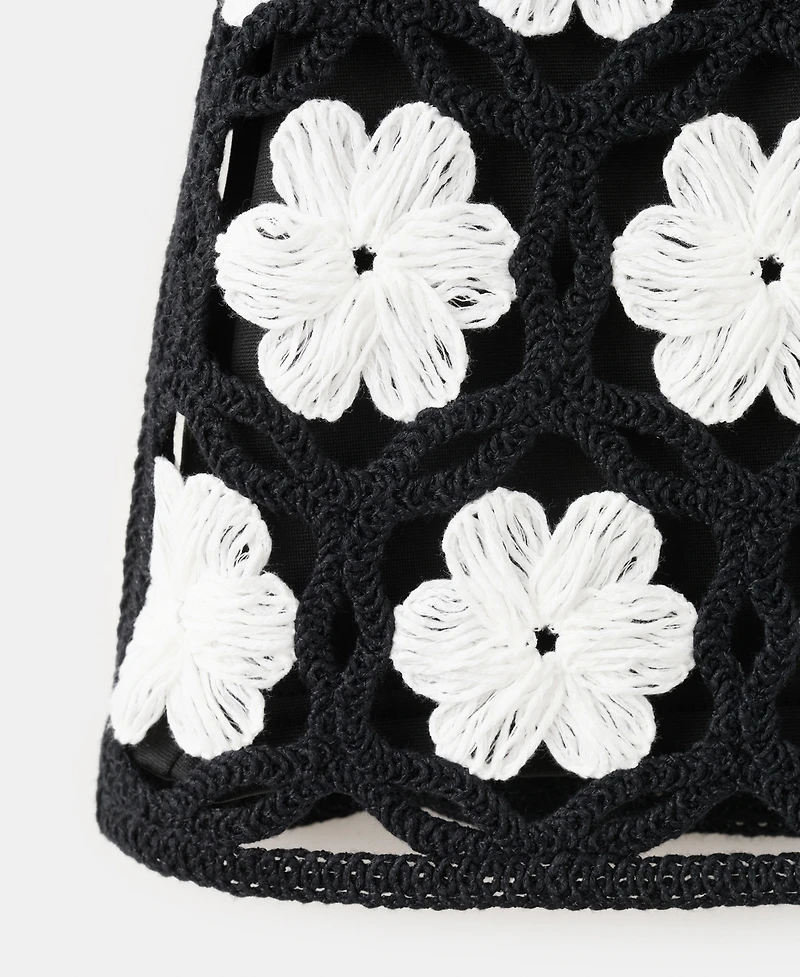 Mango Women's Crochet Floral Mini-Skirt